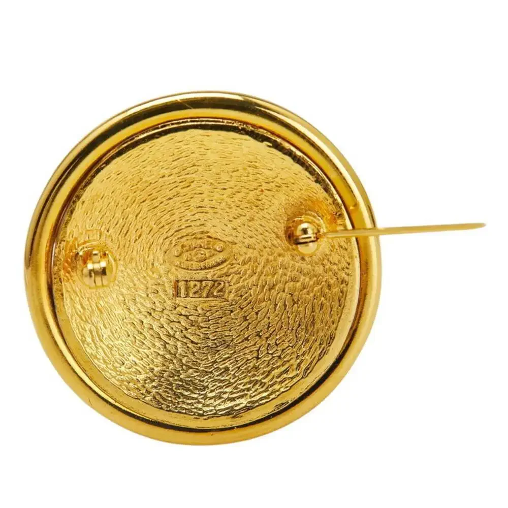 CHANEL Vintage Gold Logo Brooch